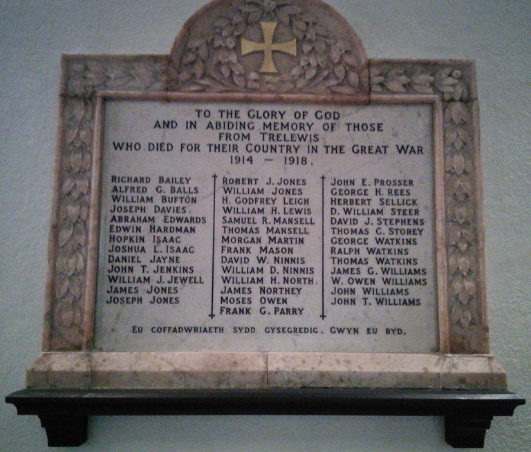 Trelewis Church WW1 Memorial Plaque